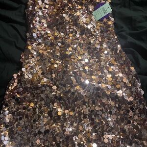 Windsor rose gold sequence homecoming dress